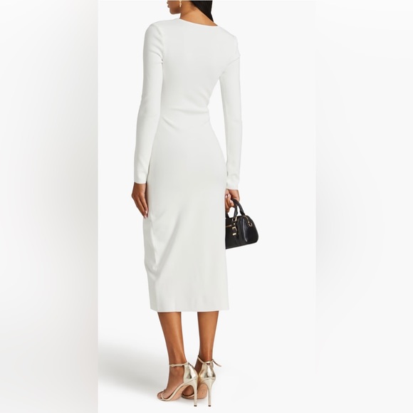 Zeynep Arcay NWT Twist Front Midi Dress in White - Picture 3 of 14